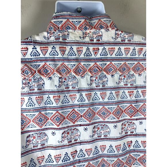 Roberta Roller Rabbit Men's Button Down Shirt Short Sleeve White Cotton - Picture 7 of 14